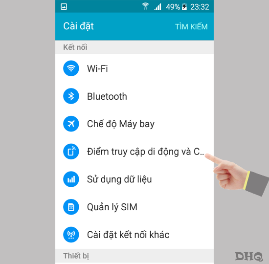 Chọn điểm truy cập di động